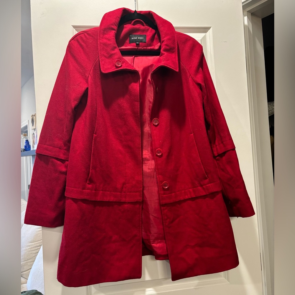 Nine West Women's Bold Red Trench Coat